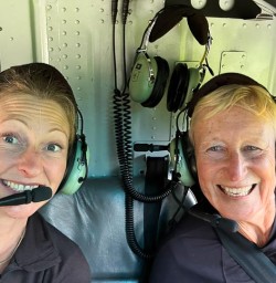 guests and guide Holly on heli flight into Siberia Valley GE26JAN27