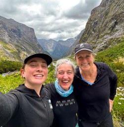 guests and guide Toni explore Fiordland National Park KC19JAN26