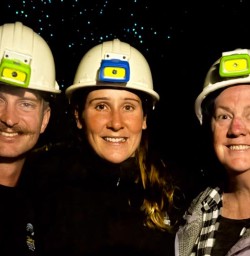 guests and guides Cullen and Simone explore Waitomo Glowworm Caves GN23FEB26