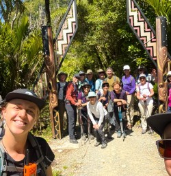 guests and guides Emma and Jamie exploring Paparoa national park GE02FEb26