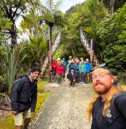 guests and guides Udi and Faz hiking Paparoa National Park KC02FEB27