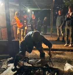 guests experiencing Hangi Fire at Kohutapu Lodge SN28OCT25