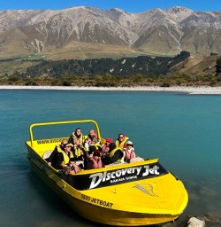 guests explore rakaia gorge on jet boat RM23MAR26