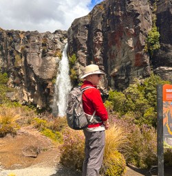 guests explore taranaki falls in tongariro national park SN24FEB26