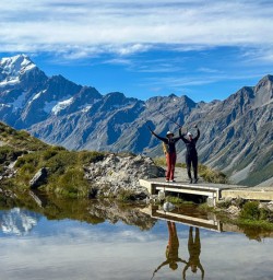 guests exploring Mt Cook National Park Sealy Tarns
