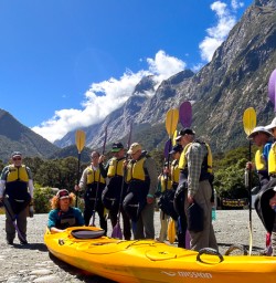 guests getting ready to kayak in Milford sound PS23FEB26