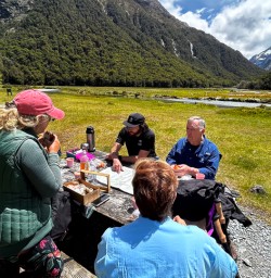 guests having lunch Routeburn Track GW09DEC25