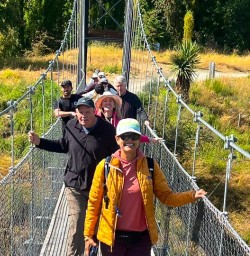guests hike Arrow River Trail in Arrowtown KC16FEB26