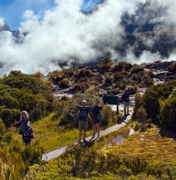guests hike key summit Fiordland National Park RM23FEB26