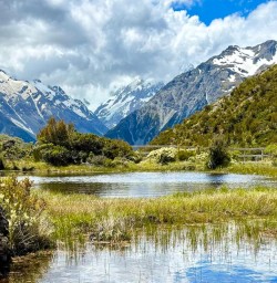 guests hiking sealy tarns in mt cook national park GE08DEC25