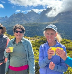 guests hiking the Routeburn track on a sunny day MP12JAN26