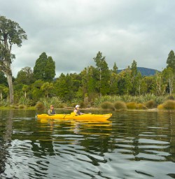 guests kayak on Lake Mapourika KC23FEB26