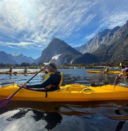 guests kayaking in Milford Sound PS30MAR26