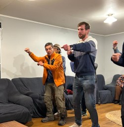 guests learning Haka at Kohutapu Lodge SN28OCt25