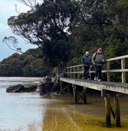 guests on bridge Ulva Island GW25OCT26