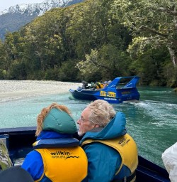 guests on jet boat trip in Mt Aspiring National Park
