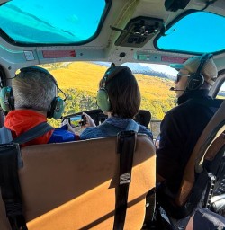 guests on the heli ride to Mt Luxmore kepler track GW17FEB26