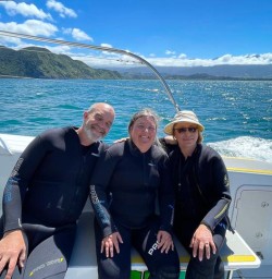 guests on their dolphin swim adventure in kaikoura GE23FEB26