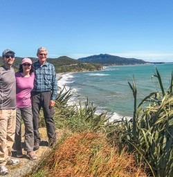 Guests at Punakaiki Pancake Rocks and Blowholes, Porarari National Park West Coast New Zealand