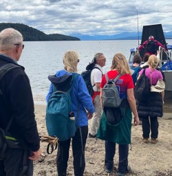 guests take water taxi to Te Anau Kepler track GW17FEB26