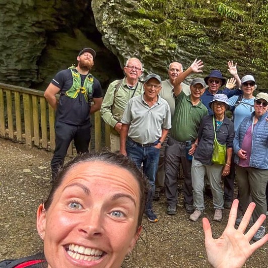 guests with guides Natalie and Connor waitomo caves GN03NOV25