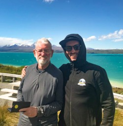 Guide and guest at Lake Pukaki
