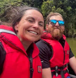 guides Connar and Natalie on the Whanganui River boat trip GN03NOV25