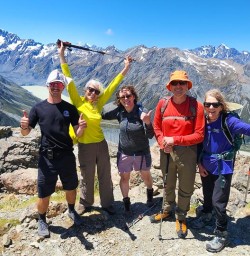 happy guests and guide Cullen exoloring Mt Cook National Park KC22DEC25