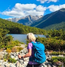 happy guests hiking in Nelson Lakes National Park KC16MAR26 