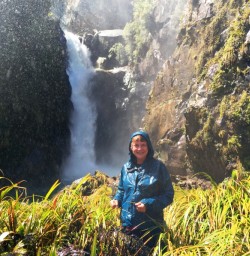 Hiker at Hidden Falls