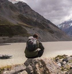 Hooker Lake in Canterbury, New Zealand