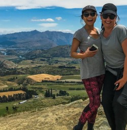 Ladies at Crown Range Summit, Otago New Zealand