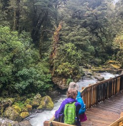 Ladies at Hollyford Track, Fiordland National Park Southland New Zealand