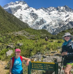 Ladies at Kea Point Track, Aoraki Mount Cook National Park, Canterbury New Zealand