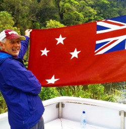 new zealand naval flag at milford sound