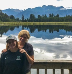 Mum and Daughter at Lake Matheson, West Coast New Zealand
