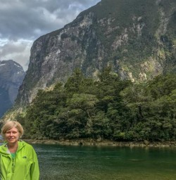Mum and Daughter at Milford Sound, Fiordland National Park Southland New Zealand