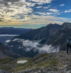 Sunrise on Nelson Lakes National Park, Tasman New Zealand