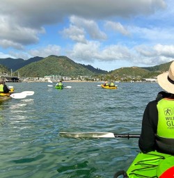 our guests kayak in Queen CHarlotte Sound MP23MAR26