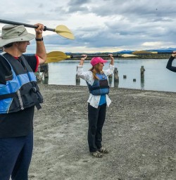 Practicing Kayak at Okarito Lagoon, West Coast New Zealand