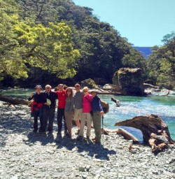Hiking Group by the Routeburn River