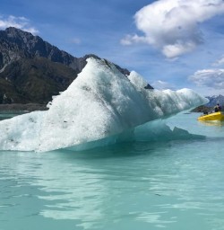 Glacier Explorer on Lake Tasman, Aoraki Mount Cook National Park Canterbury New Zealand