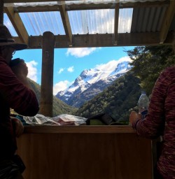 Drinking Tea in front of Aoraki Mount Cook, Canterbury New Zealand