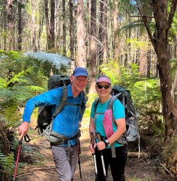 two guests hiking Nydia track KC03NO25